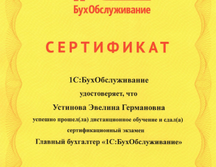Главный Бухгалтер Устинова Э.Г - 1